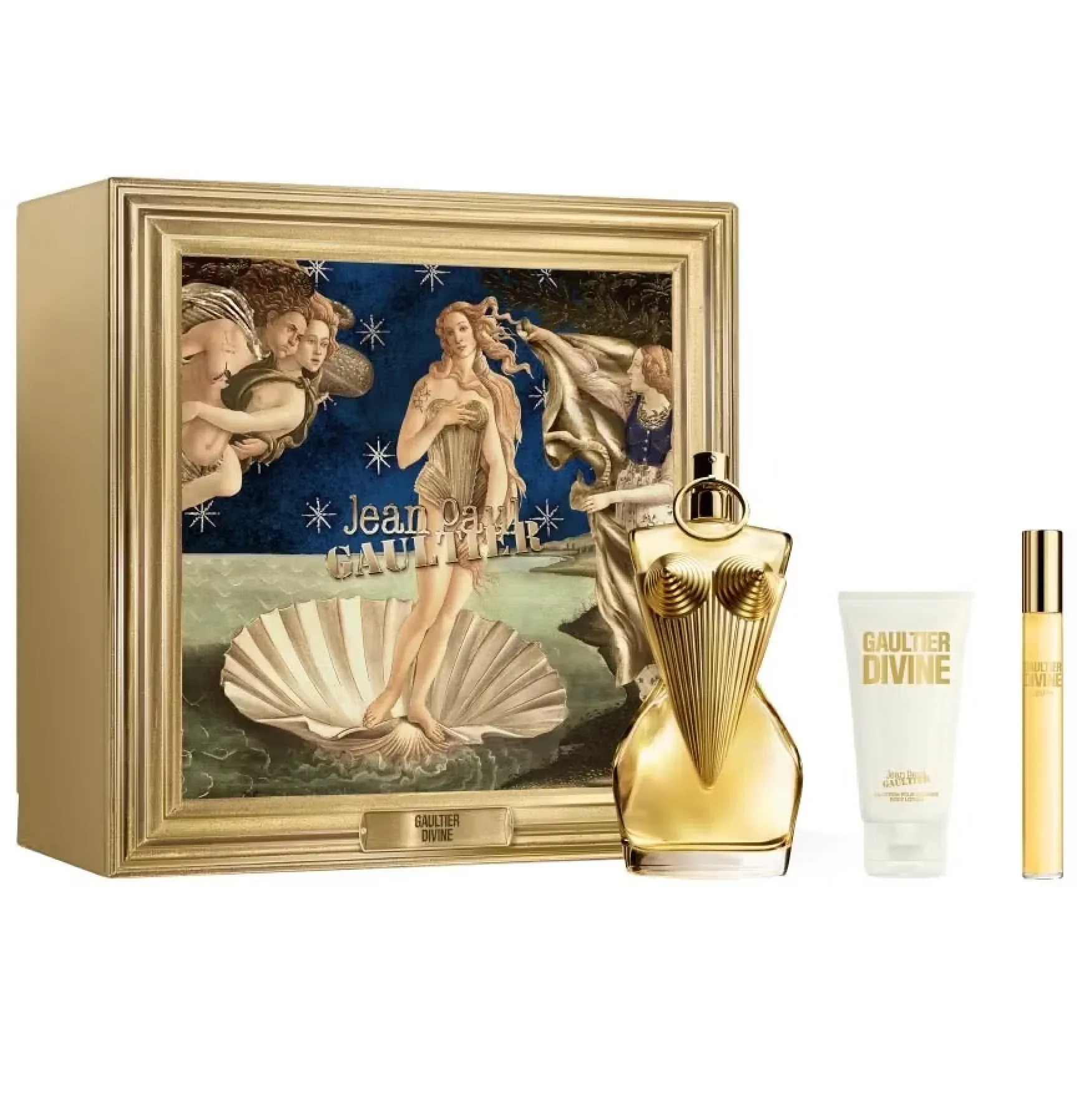 Jean Paul Gaultier Divinewomen Eau De Parfum Refillable Spray 100 ml & Body Lotion 75 ml & Eau De Parfum Spray 10 ml Mini