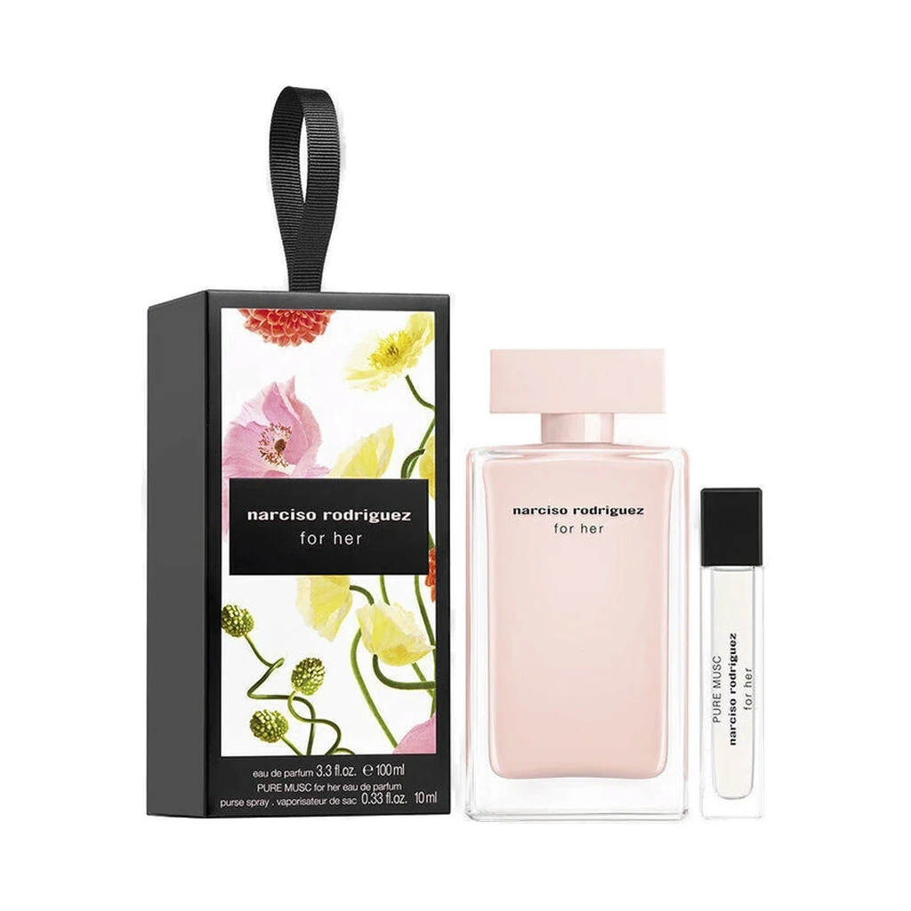 Narciso Rodriguez Eau De Parfum Spray 100 ml & Pure Musc Eau De Parfum Spray 10 ml Mini